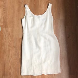 Vintage linen pencil dress, white